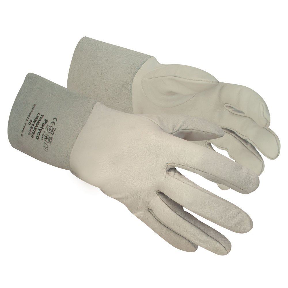 Polyco Tigmaster Sheepskin Leather Welding Gauntlet - White