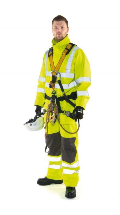 Roots RO1512 Stormbuster FR Waterproof Full Option Hi Vis Flame Retardant Yellow Work Coverall Size Large