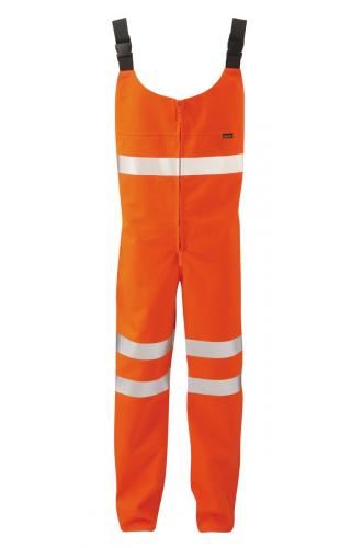 Gore Tex Hi Vis Orange Wateproof Bib and Brace sallopettes styled
