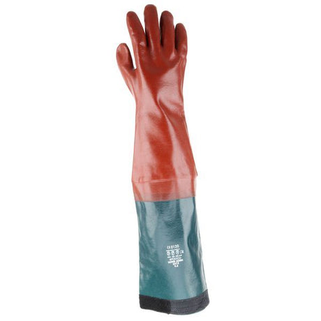 Polyco Long John PVC Coated Chemical Resistant Safety Gauntlet 25'' - 64 cm Red