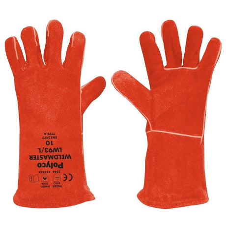 Polyco Weldmaster Red Leather Thermal & Welding Applications Gauntlet Size 10
