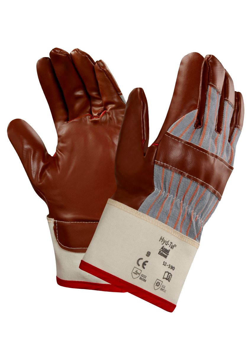 Ansell 52-590 Hyd-Tuf Nitrile Coated Cotton Thermo-Liner Winter Work Gloves