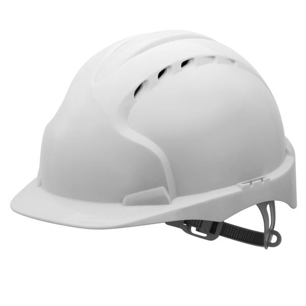 JSP EVO3 Lightweight Slip Ratchet Vented Helmet Standard - White