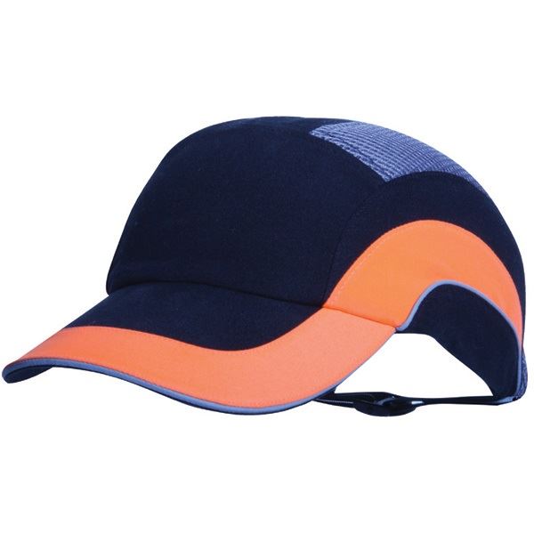 JSP ABR000-00N-500 Fully Adjustable Safety Bump Cap - Black and Hi-Vis Orange