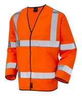 Leo Workwear Shirwell BSO3 Sleeved Waistcoat Reflective Bands Lightweight Orange