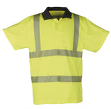 Sioen Grimsey 2669 Sio Cool Reflective Tape & Short Sleeves Hi Vis Yellow Polo Shirt