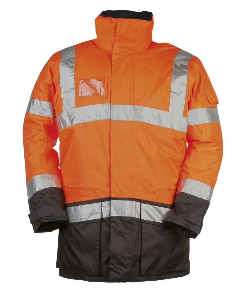 Sioen Lightflash 313A PU Coating Winter Rain Jacket Orange/Navy