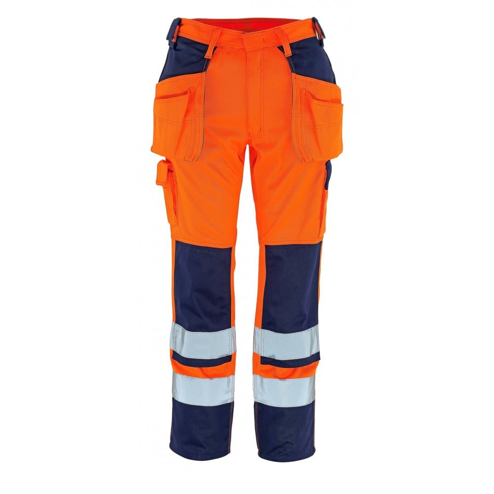 Mascot Trousers Linz 07090-880 Waterproof & Breathable Hi-Vis Knee Pads Pockets Work Trouser