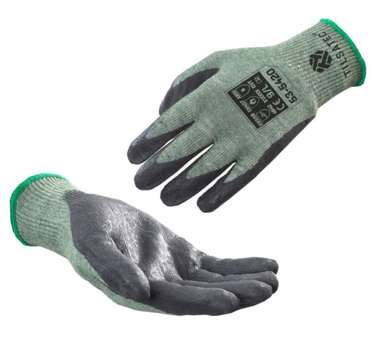 Tilsatec TTP060NBR Cut 5 Resistant Nitrile Coated Hand Protection Work Gloves