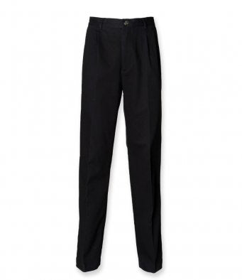 Henbury H600 Front Pleat Chino Trousers