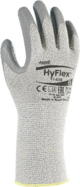 Ansell HyFlex 11-638 PU Palm Coated Gloves Level 4 Cut Protection Long Knitwrist