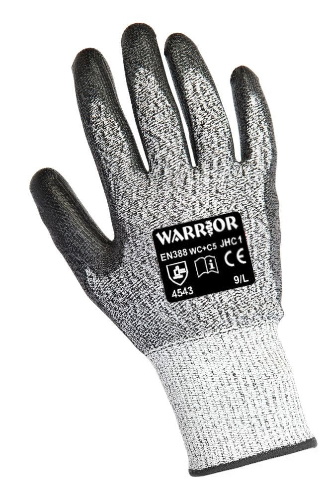 Warrior Fully Coated Nitrile Thermal Work Gloves - Waterproof, Winter Lined, Heavy Duty (GL170)