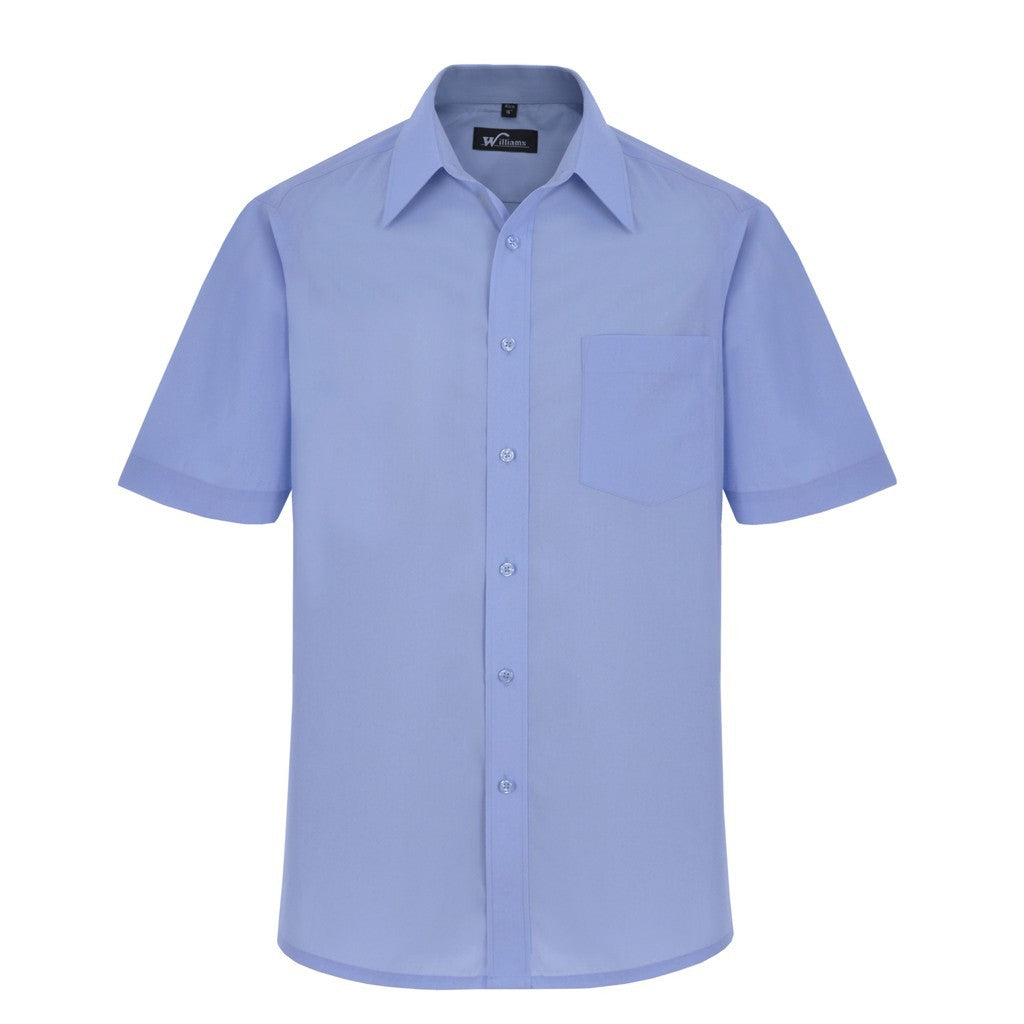 Disley H140 Williams Range Men Classic Shirt Short Sleeve Blue, Size - 10