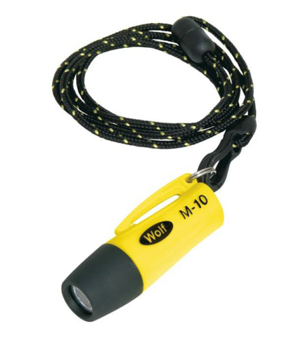 Wolf M-10 LED Torch 1 Led Atex Straight Range 2.5M Luminosity 18cd Neck Cord Micro Torch