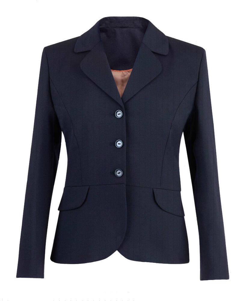 Brook Taverner 2228 Mayfair Classic Fit Ladies Jacket, Size - 12, Navy-Blue Pinstripe