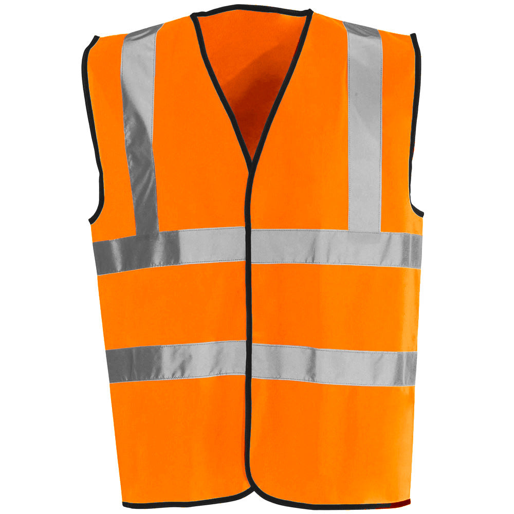 High Visibility Safety Vest Sleeveless Velcro Fastening Orange Size L