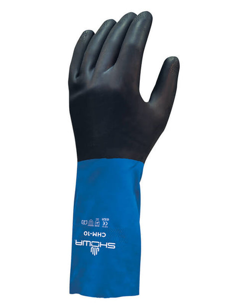 SHOWA CHM Chem Master Neoprene\Natural Rubber Chemical Resistant Work Gauntlets