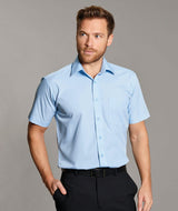 Disley H140 Williams Range Men Classic Shirt Short Sleeve Blue, Size - 10
