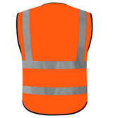 High Visibility Safety Vest Sleeveless Velcro Fastening Orange Size L