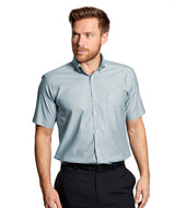 Disley H955B Polycotton Button-Down Work Uniform Casual Mens Short Sleeve Shirt