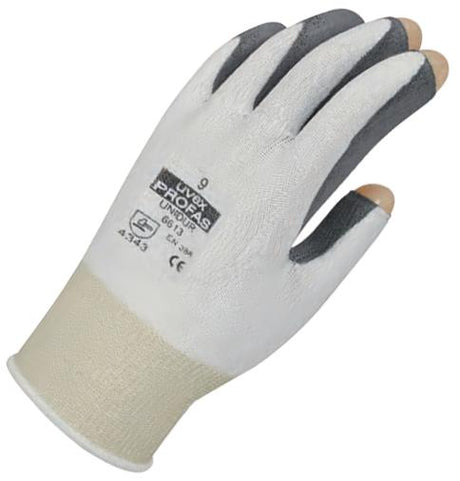Uvex Unidur 6613 Level-3 Cut Resistant PU Palm Coating 3-Finger Precision Work Gloves