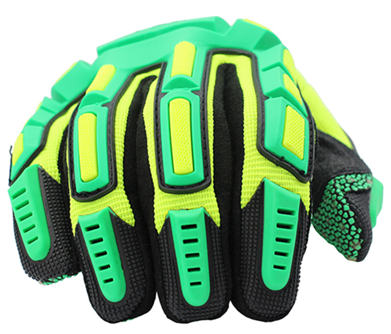 Polyco HexArmor GGT5 Gator Grip 4020 Impact Protection Cut Level-5 Protection Green Work Gloves