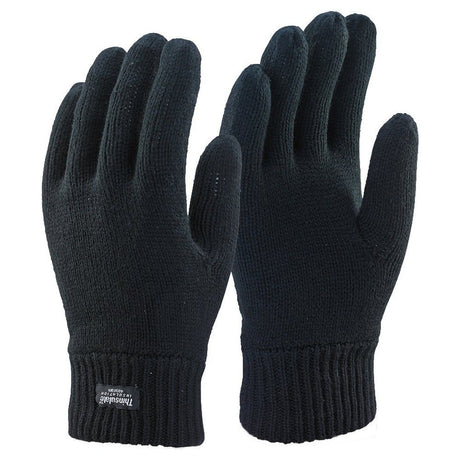 Blackrock 8400400 Thinsulate Lined Woolly Gloves Work Winter One Size Black