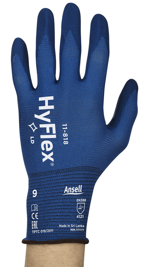 Ansell 11-818 HyFlex Nylon FORTIX Nitrile Foam Coating Work Gloves 4.1.2.1