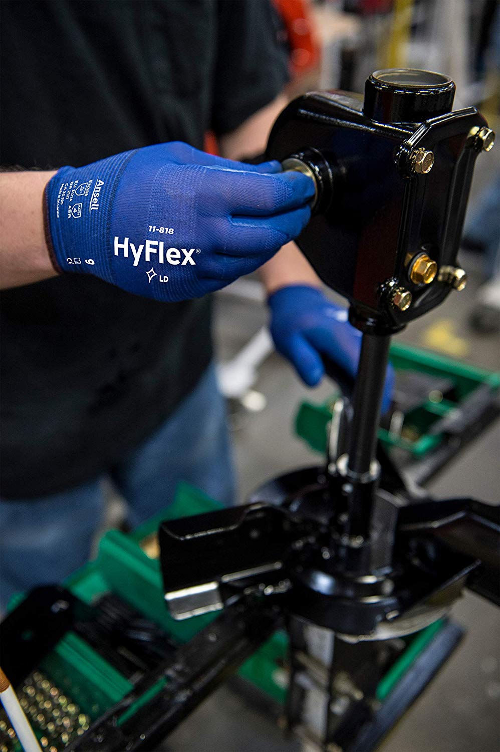 Ansell 11-818 HyFlex Nylon FORTIX Nitrile Foam Coating Work Gloves 4.1.2.1