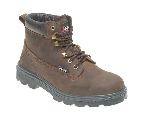 Toesavers Unisex Safety Boots Steel Toe Cap & Midsole S3 Brown