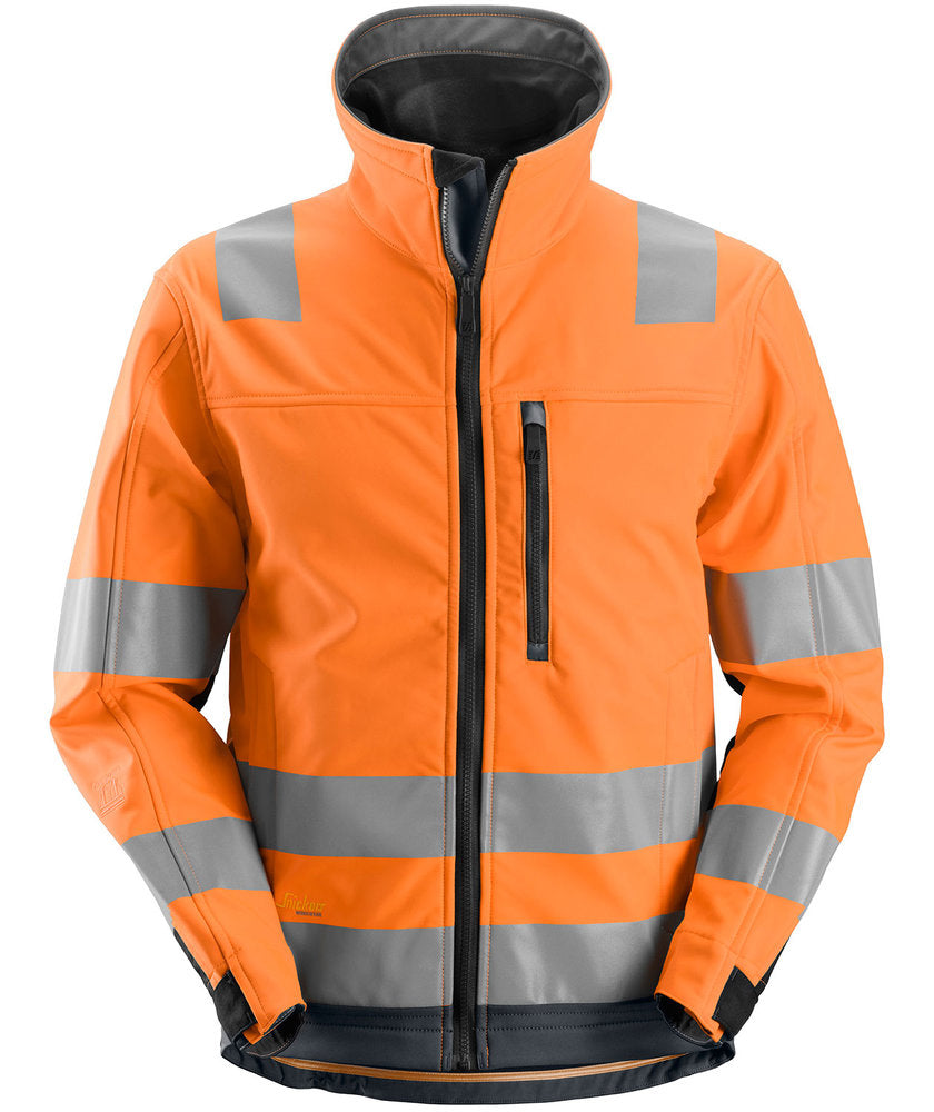 Snickers Workwear 1230 AllroundWork Hi Vis Softshell Jacket Orange