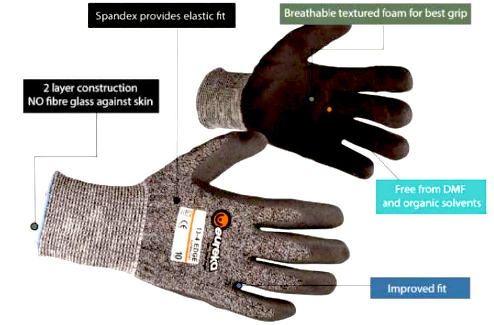 Eureka 13-4 Edge Nitrile General Purpose Nitrile Cut Resistant Gloves