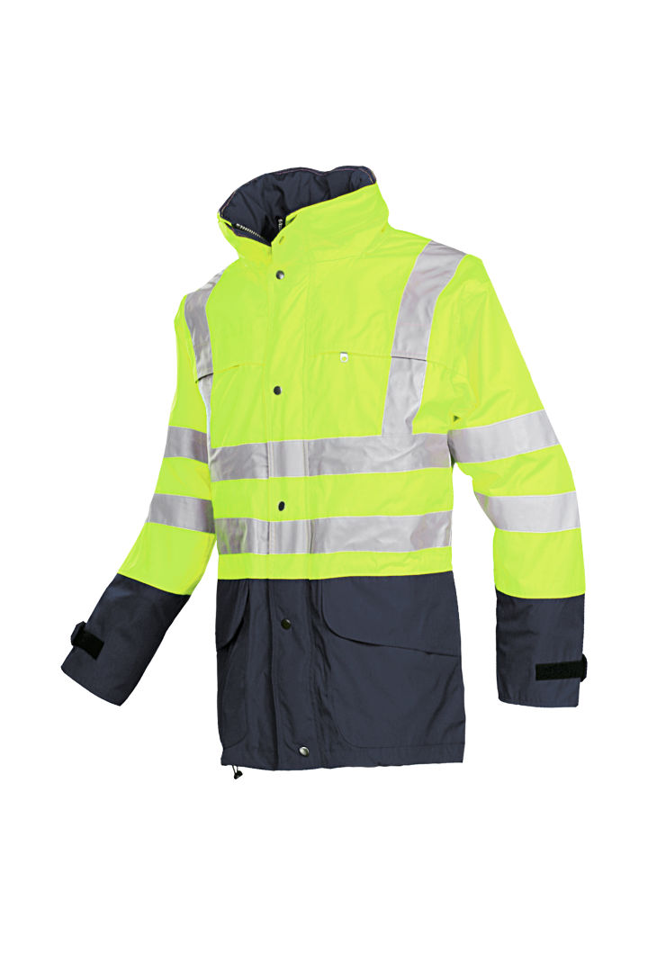 Sioen Brighton Hi-Vis Yellow/Navy Rain Jacket 132Z