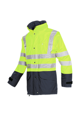 Sioen Brighton Hi-Vis Yellow/Navy Rain Jacket 132Z