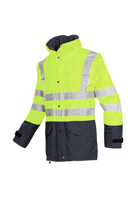 Sioen Brighton Hi-Vis Yellow/Navy Rain Jacket 132Z