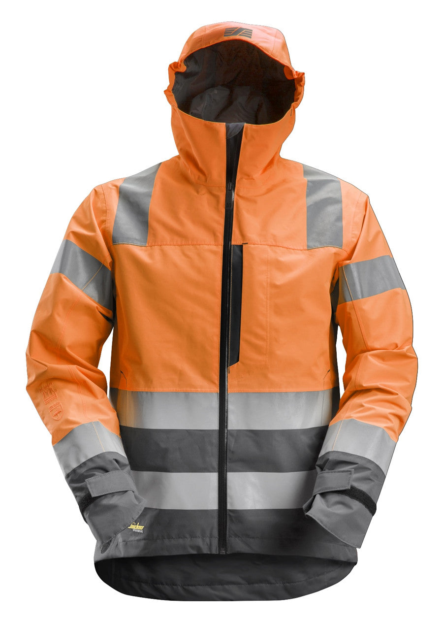 Snickers Workwear 1330 AllroundWork Hi Vis Softshell Jacket Waterproof Orange