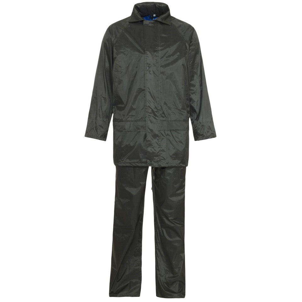 SuperTouch 18331 Two Pieces Rain Suit Polyester PVC Coated Waterproof Green