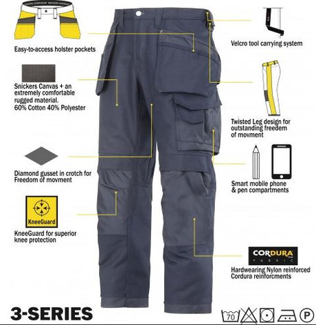 Snickers Workwear 3214 Knee Pads Multipockets Holster Work Trousers