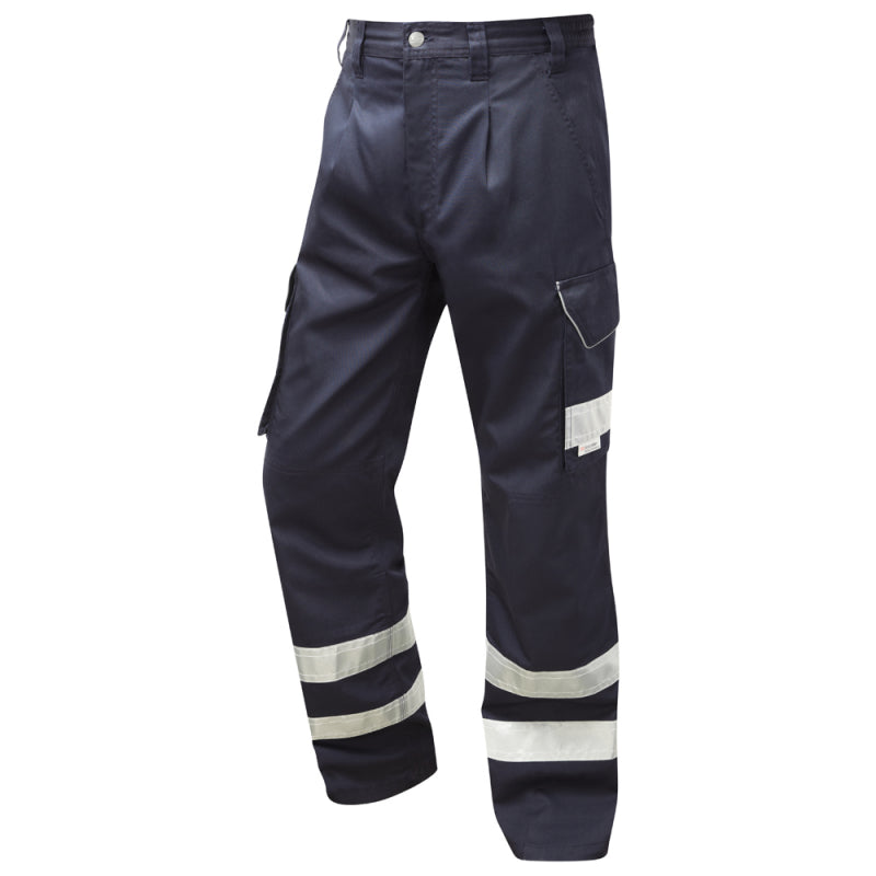 Leo Workwear CT02 Ifracombe Men Cargo Trousers PolyCotton Navy