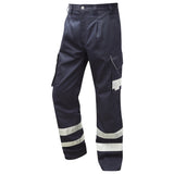 Leo Workwear CT02 Ifracombe Men Cargo Trousers PolyCotton Navy