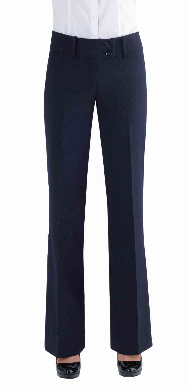 Brook Tavener 2188 Andretta Parallel Leg Ladies Trousers Navy Size 14 Regular