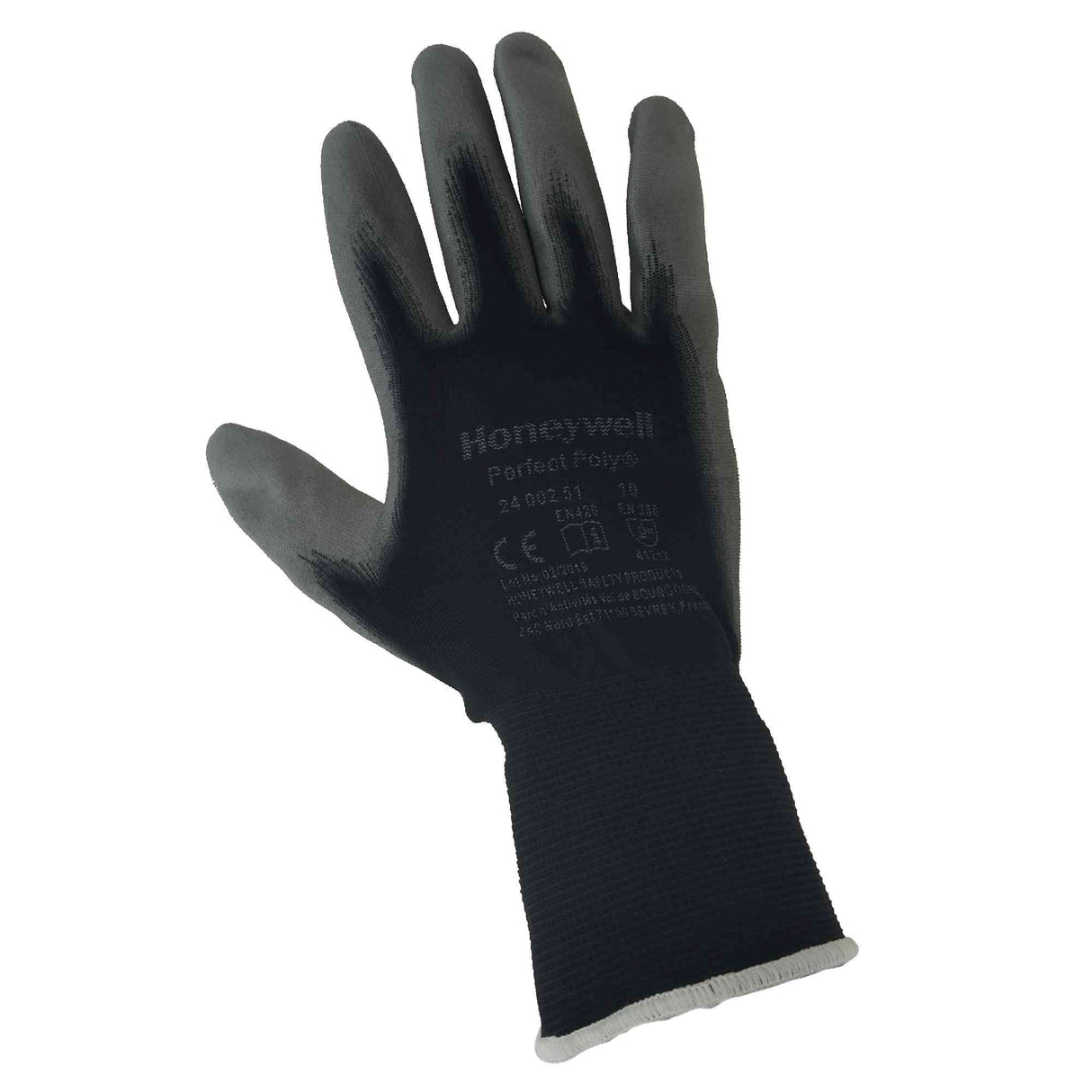 Honeywell 2400251 Perfect Poly Black Polyamide Grey Coated Gloves, Size - 9