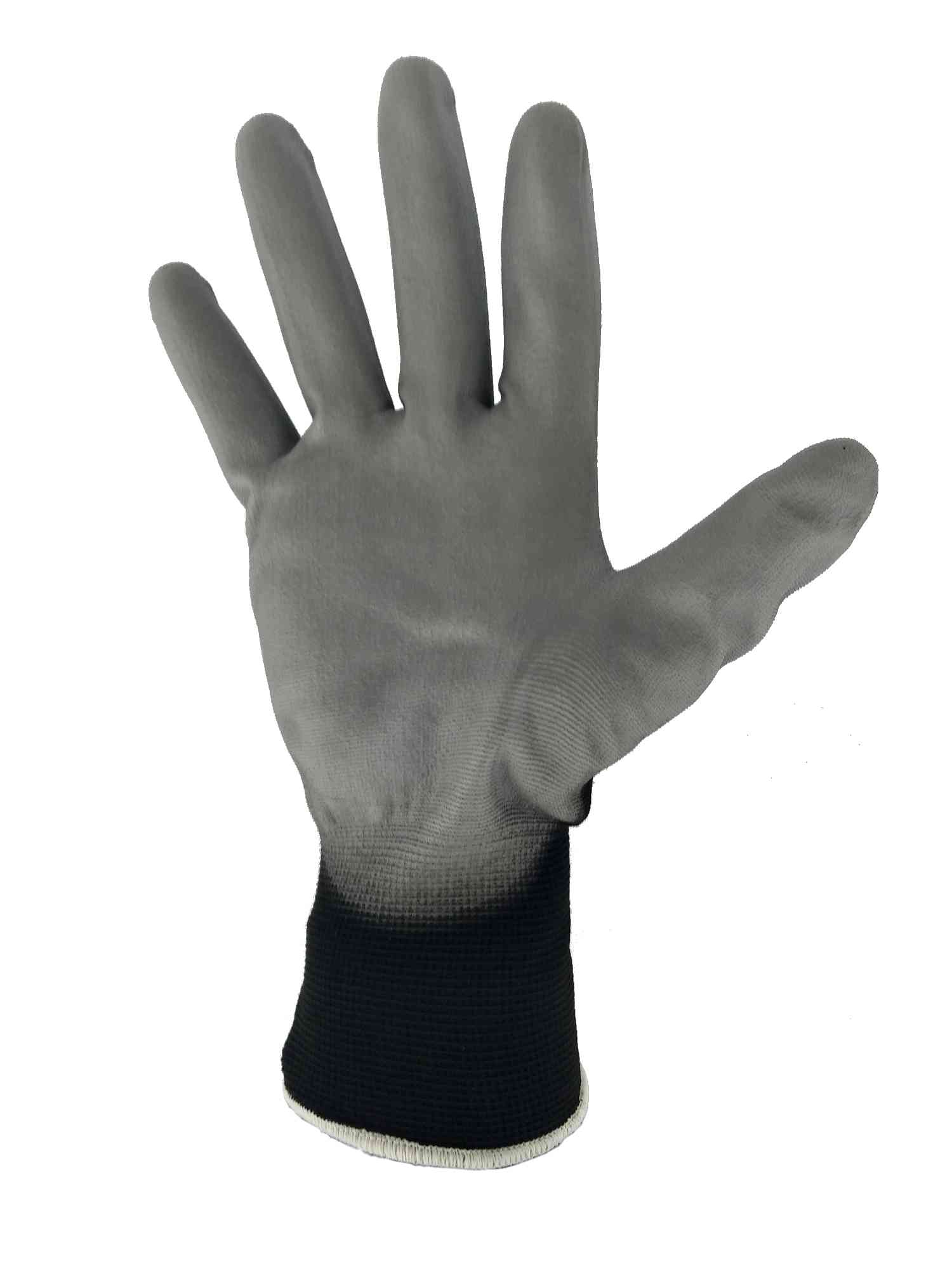 thumbnail image 2 of Honeywell Perfect Poly Black Work Gloves – 5 Pairs, Sizes 7-11, Protective Hand Gear 2 of 5