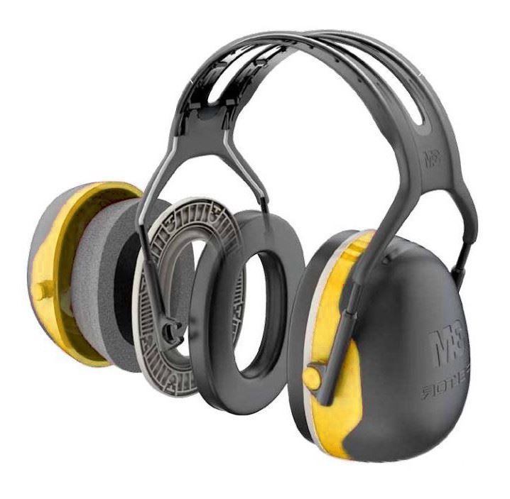 3M Peltor X2A Over-the-Head Earmuffs 31dB SNR Headband Ear Defenders Yellow