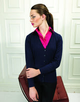 Premier PR697 V-Neck Cotton Acrylic Navy Ladies Cardigan, Size - 10