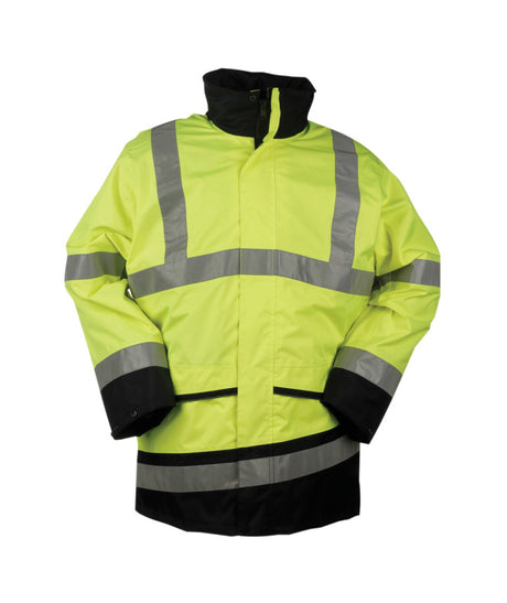 Sioen Barcley 346A Windproof Waterproof Jacket Hi Vis Yellow Navy