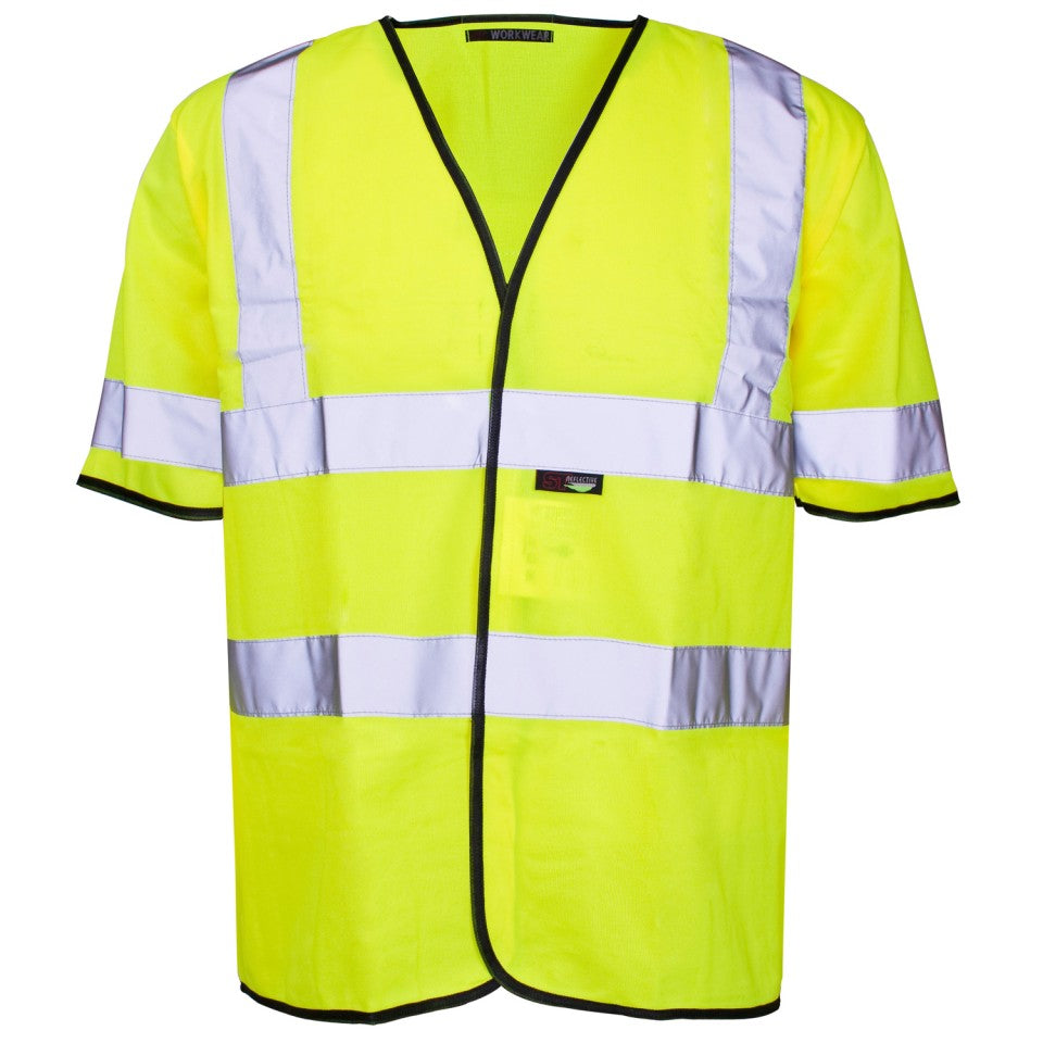 Supertouch 35741 Hi Vis Short Sleeve Safety Yellow Waistcoat