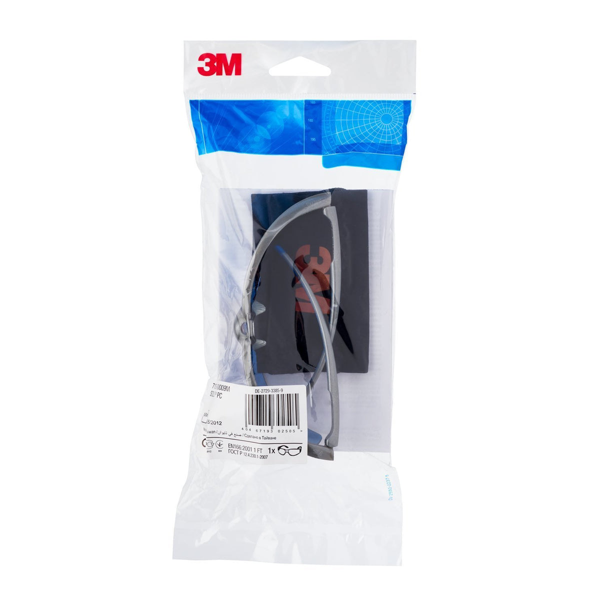 3M Solus 71505-00009 Blue Anti-Scratch Mirror Lens Safety Glasses