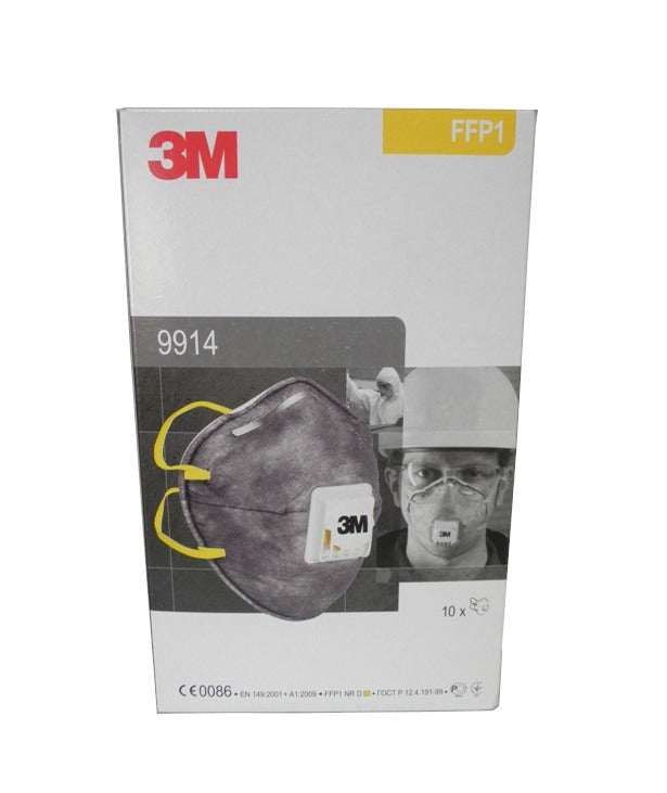 3M 9914 Dust/Mist/Nuisance Odour Respirator FFP1 Valved Mask (10 Pack)