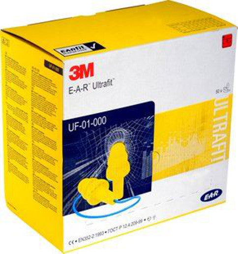 3M E-A-R Ultrafit Reusable Pre Moulded Earplugs Corded UF-01-000 Box of 50